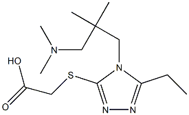 2-[(4-{2-[(dimethylamino)methyl]-2-methylpropyl}-5-ethyl-4H-1,2,4-triazol-3-yl)sulfanyl]acetic acid Struktur