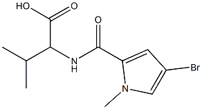 2-[(4-bromo-1-methyl-1H-pyrrol-2-yl)formamido]-3-methylbutanoic acid Struktur