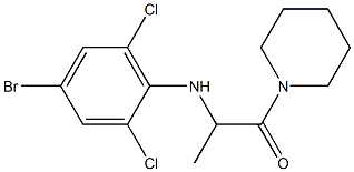 2-[(4-bromo-2,6-dichlorophenyl)amino]-1-(piperidin-1-yl)propan-1-one Struktur