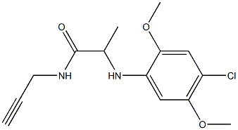 2-[(4-chloro-2,5-dimethoxyphenyl)amino]-N-(prop-2-yn-1-yl)propanamide Struktur