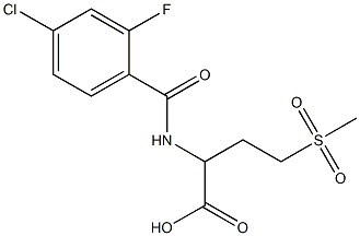 2-[(4-chloro-2-fluorophenyl)formamido]-4-methanesulfonylbutanoic acid Struktur