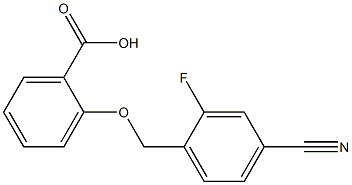 2-[(4-cyano-2-fluorophenyl)methoxy]benzoic acid Struktur