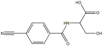 2-[(4-cyanobenzoyl)amino]-3-hydroxypropanoic acid Struktur