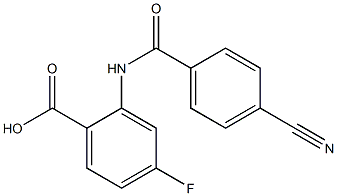 2-[(4-cyanobenzoyl)amino]-4-fluorobenzoic acid Struktur