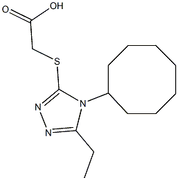 2-[(4-cyclooctyl-5-ethyl-4H-1,2,4-triazol-3-yl)sulfanyl]acetic acid Struktur