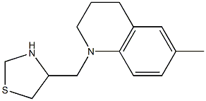 4-[(6-methyl-1,2,3,4-tetrahydroquinolin-1-yl)methyl]-1,3-thiazolidine Struktur