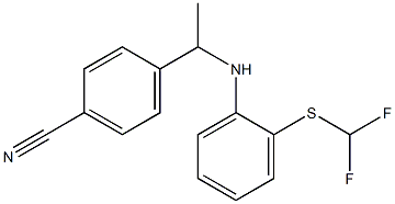 4-[1-({2-[(difluoromethyl)sulfanyl]phenyl}amino)ethyl]benzonitrile Struktur