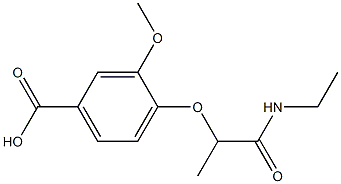 4-[1-(ethylcarbamoyl)ethoxy]-3-methoxybenzoic acid Struktur