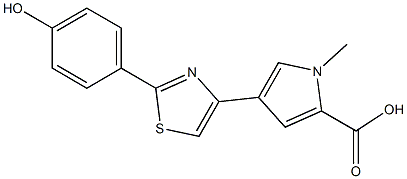 4-[2-(4-hydroxyphenyl)-1,3-thiazol-4-yl]-1-methyl-1H-pyrrole-2-carboxylic acid Struktur