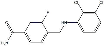 4-{[(2,3-dichlorophenyl)amino]methyl}-3-fluorobenzamide Struktur