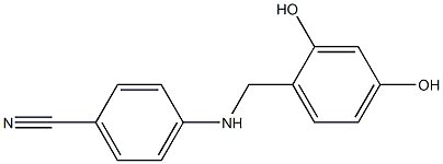 4-{[(2,4-dihydroxyphenyl)methyl]amino}benzonitrile Struktur