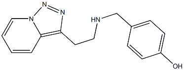 4-{[(2-{[1,2,4]triazolo[3,4-a]pyridin-3-yl}ethyl)amino]methyl}phenol Struktur