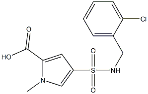 4-{[(2-chlorophenyl)methyl]sulfamoyl}-1-methyl-1H-pyrrole-2-carboxylic acid Struktur