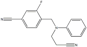 4-{[(2-cyanoethyl)(phenyl)amino]methyl}-3-fluorobenzonitrile Struktur