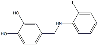 4-{[(2-iodophenyl)amino]methyl}benzene-1,2-diol Struktur