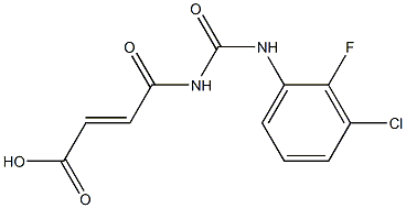 4-{[(3-chloro-2-fluorophenyl)carbamoyl]amino}-4-oxobut-2-enoic acid Struktur