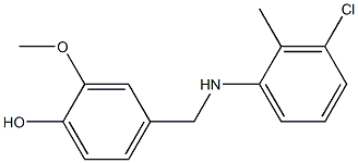 4-{[(3-chloro-2-methylphenyl)amino]methyl}-2-methoxyphenol Struktur