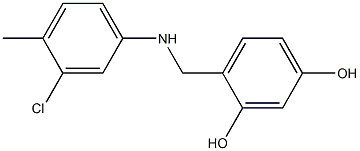 4-{[(3-chloro-4-methylphenyl)amino]methyl}benzene-1,3-diol Struktur