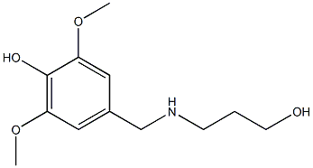 4-{[(3-hydroxypropyl)amino]methyl}-2,6-dimethoxyphenol Struktur