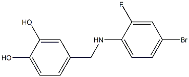 4-{[(4-bromo-2-fluorophenyl)amino]methyl}benzene-1,2-diol Struktur