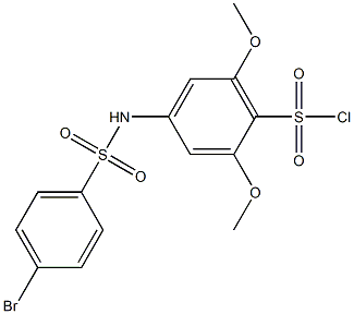 4-{[(4-bromophenyl)sulfonyl]amino}-2,6-dimethoxybenzenesulfonyl chloride Struktur