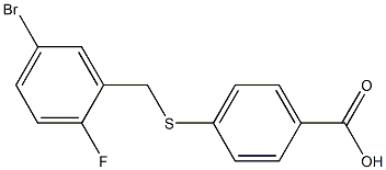 4-{[(5-bromo-2-fluorophenyl)methyl]sulfanyl}benzoic acid Struktur