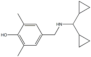 4-{[(dicyclopropylmethyl)amino]methyl}-2,6-dimethylphenol Struktur