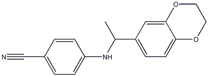 4-{[1-(2,3-dihydro-1,4-benzodioxin-6-yl)ethyl]amino}benzonitrile Struktur