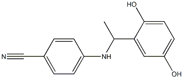 4-{[1-(2,5-dihydroxyphenyl)ethyl]amino}benzonitrile Struktur