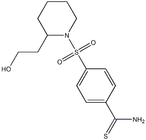 4-{[2-(2-hydroxyethyl)piperidine-1-]sulfonyl}benzene-1-carbothioamide Struktur