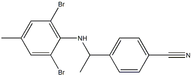 4-{1-[(2,6-dibromo-4-methylphenyl)amino]ethyl}benzonitrile Struktur