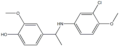 4-{1-[(3-chloro-4-methoxyphenyl)amino]ethyl}-2-methoxyphenol Struktur