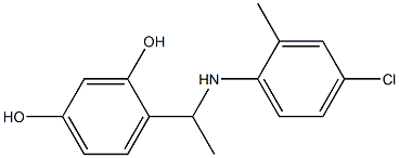 4-{1-[(4-chloro-2-methylphenyl)amino]ethyl}benzene-1,3-diol Struktur