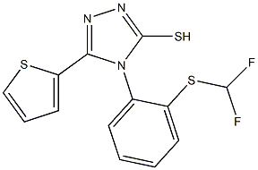 4-{2-[(difluoromethyl)sulfanyl]phenyl}-5-(thiophen-2-yl)-4H-1,2,4-triazole-3-thiol Struktur