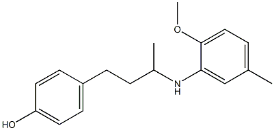 4-{3-[(2-methoxy-5-methylphenyl)amino]butyl}phenol Struktur