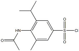 4-acetamido-3-methyl-5-(propan-2-yl)benzene-1-sulfonyl chloride Struktur