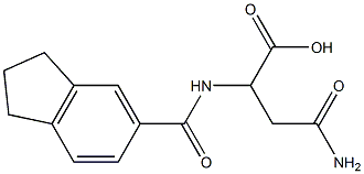 4-amino-2-[(2,3-dihydro-1H-inden-5-ylcarbonyl)amino]-4-oxobutanoic acid Struktur