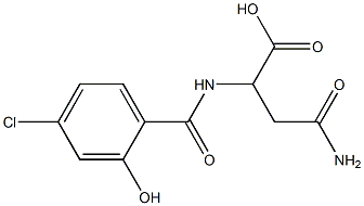 4-amino-2-[(4-chloro-2-hydroxybenzoyl)amino]-4-oxobutanoic acid Struktur