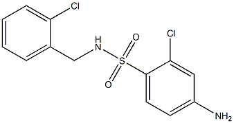 4-amino-2-chloro-N-[(2-chlorophenyl)methyl]benzene-1-sulfonamide Struktur