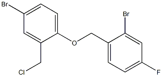 4-bromo-1-[(2-bromo-4-fluorophenyl)methoxy]-2-(chloromethyl)benzene Struktur