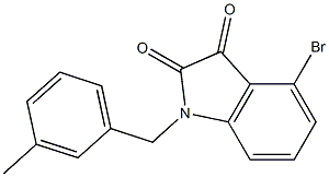 4-bromo-1-[(3-methylphenyl)methyl]-2,3-dihydro-1H-indole-2,3-dione Struktur