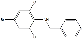 4-bromo-2,6-dichloro-N-(pyridin-4-ylmethyl)aniline Struktur