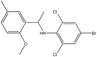 4-bromo-2,6-dichloro-N-[1-(2-methoxy-5-methylphenyl)ethyl]aniline Struktur