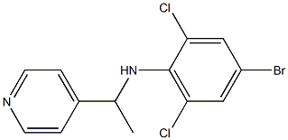 4-bromo-2,6-dichloro-N-[1-(pyridin-4-yl)ethyl]aniline Struktur