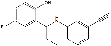 4-bromo-2-{1-[(3-ethynylphenyl)amino]propyl}phenol Struktur