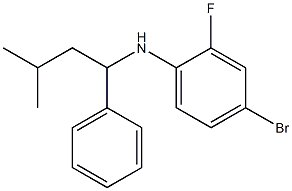 4-bromo-2-fluoro-N-(3-methyl-1-phenylbutyl)aniline Struktur