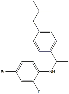 4-bromo-2-fluoro-N-{1-[4-(2-methylpropyl)phenyl]ethyl}aniline Struktur