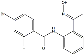 4-bromo-2-fluoro-N-{2-[1-(hydroxyimino)ethyl]phenyl}benzamide Struktur