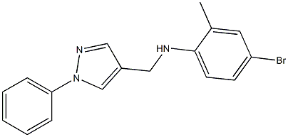 4-bromo-2-methyl-N-[(1-phenyl-1H-pyrazol-4-yl)methyl]aniline Struktur