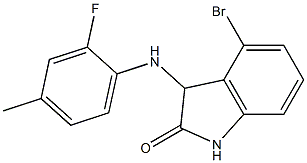 4-bromo-3-[(2-fluoro-4-methylphenyl)amino]-2,3-dihydro-1H-indol-2-one Struktur